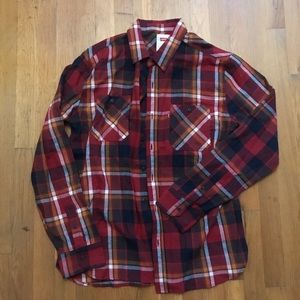 LEVI’S Men’s Classic Fit Red Plaid Pocket Flannel Shirt M